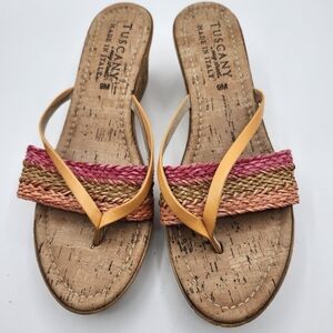 Tuscany Made In Italy Multicolor Wedge Sandals Sz 9M